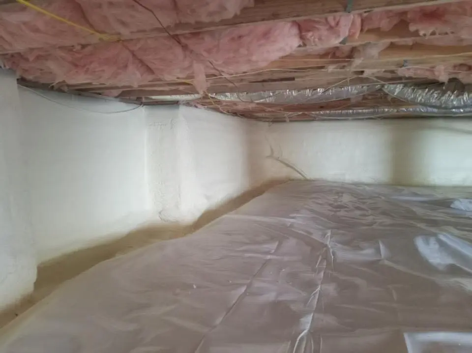 Crawl space encapsulation with closed-cell spray foam for Metal Roof Coating in Hermantown