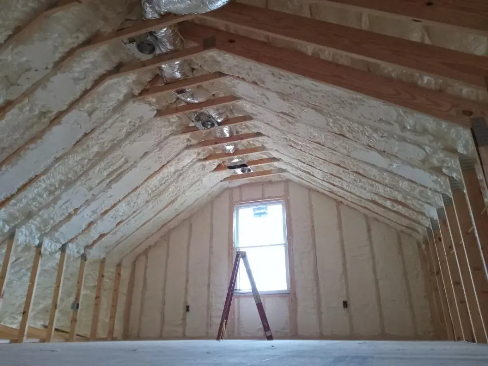 Spray foam roofing application for Crawl Space Insulation project in Hermantown